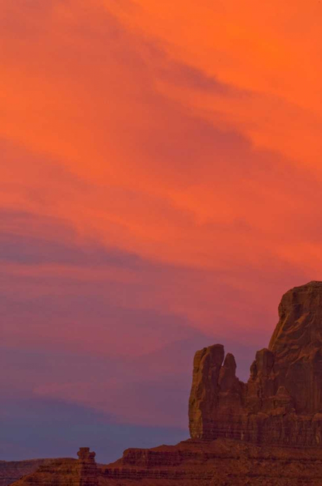 UT, Monument Valley Landscape at sunset